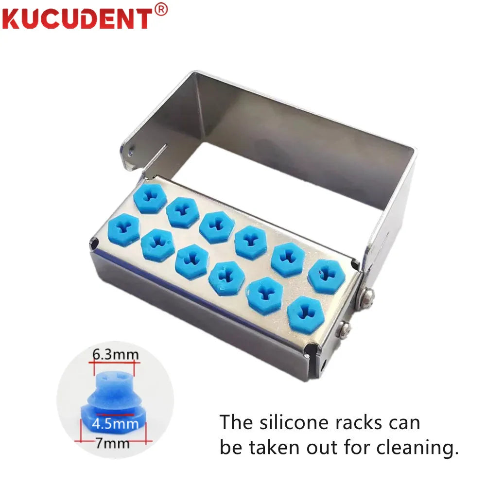 8/12/30 Holes Dental Bur Holder Sterilizer Case Autoclavable Endo File Drills Block for High Speed Bur Organizer Box Silicone