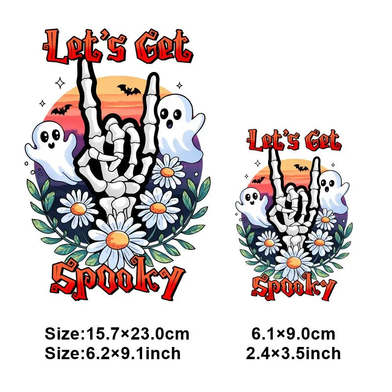 "Halloween is a Life Style"Patch Stickers Iron On Transfers for Clothing Iron Halloween Ghosts Stickers Fusible Applique Badge