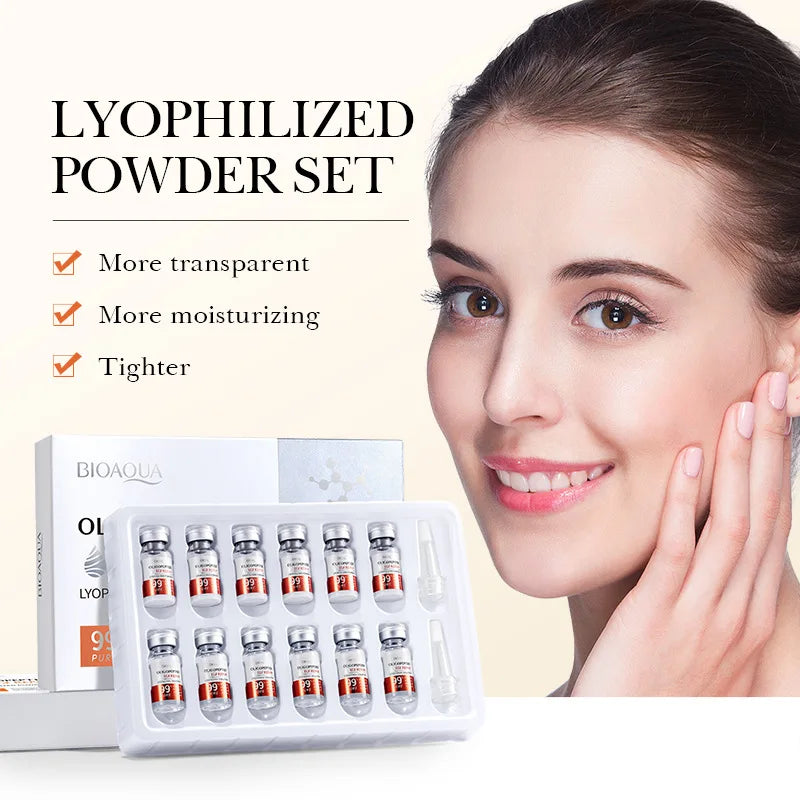 BIOAOUA Oligopeptide Face Freeze-dried Powder Set Sensitive Skin Moisturizing and Smoothing Hyaluronic Acid Essence