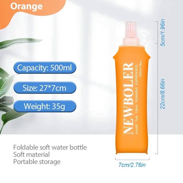 NEWBOLER 150/250/300/500ml Water Bottle TPU Folding Soft Flask Outdoor Sport Running Camping Hiking Travel Portable Water Bottle