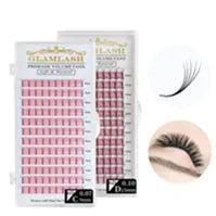 GLAMLASH 2tips 3D W Shape Lashes Extension Premade Volume Fan Eyelashes W Style Shaped Lash Makeup Supplies Natural EyeLash