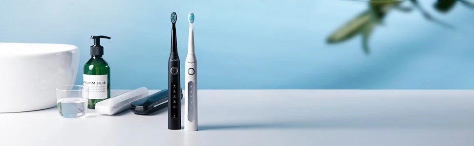 Fairywill Sonic Electric Toothbrush FW-D7 Set USB Charge Toothbrushes Case for Adult with Tooth Brush Heads 5 Mode Smart Time