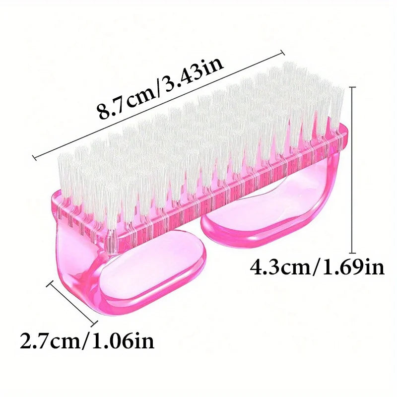 4pcs Nail Cleaning Brush, Plastic Dust Removal Brush, Nail Art Tools, Random Color, Portable, Multi-functional Cleaning Brush.