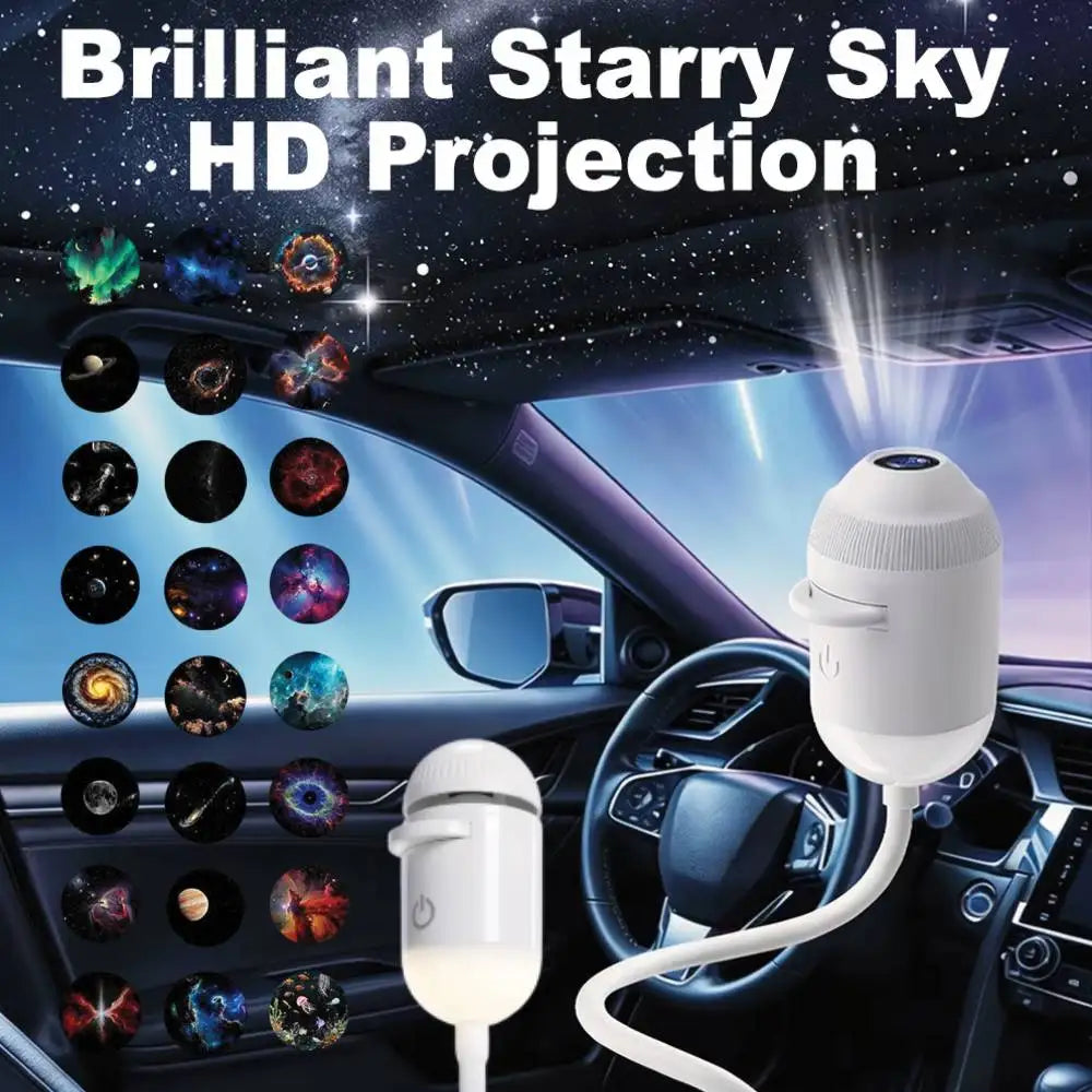 Usb Mini Galaxy Star Projector Star With Multi Projection Films Starry Space Atmosphere Nightlight Kid Car Home Decoration