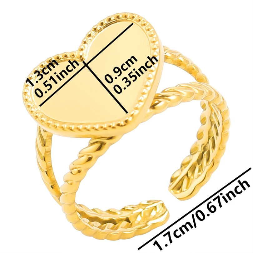 6pcs/lot Wholesale Various Chunky Rings Real Gold Plated Love Abstract DIY Shell Star Sun Bat Shaped Rings Women Jewelry Gifts