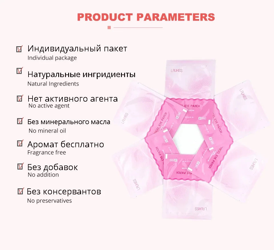 100pairs Eyelash Patches For Building Grafted Eyelash Pads Russian Packing Under Eyes Paper Stickers For Eyelash Extension