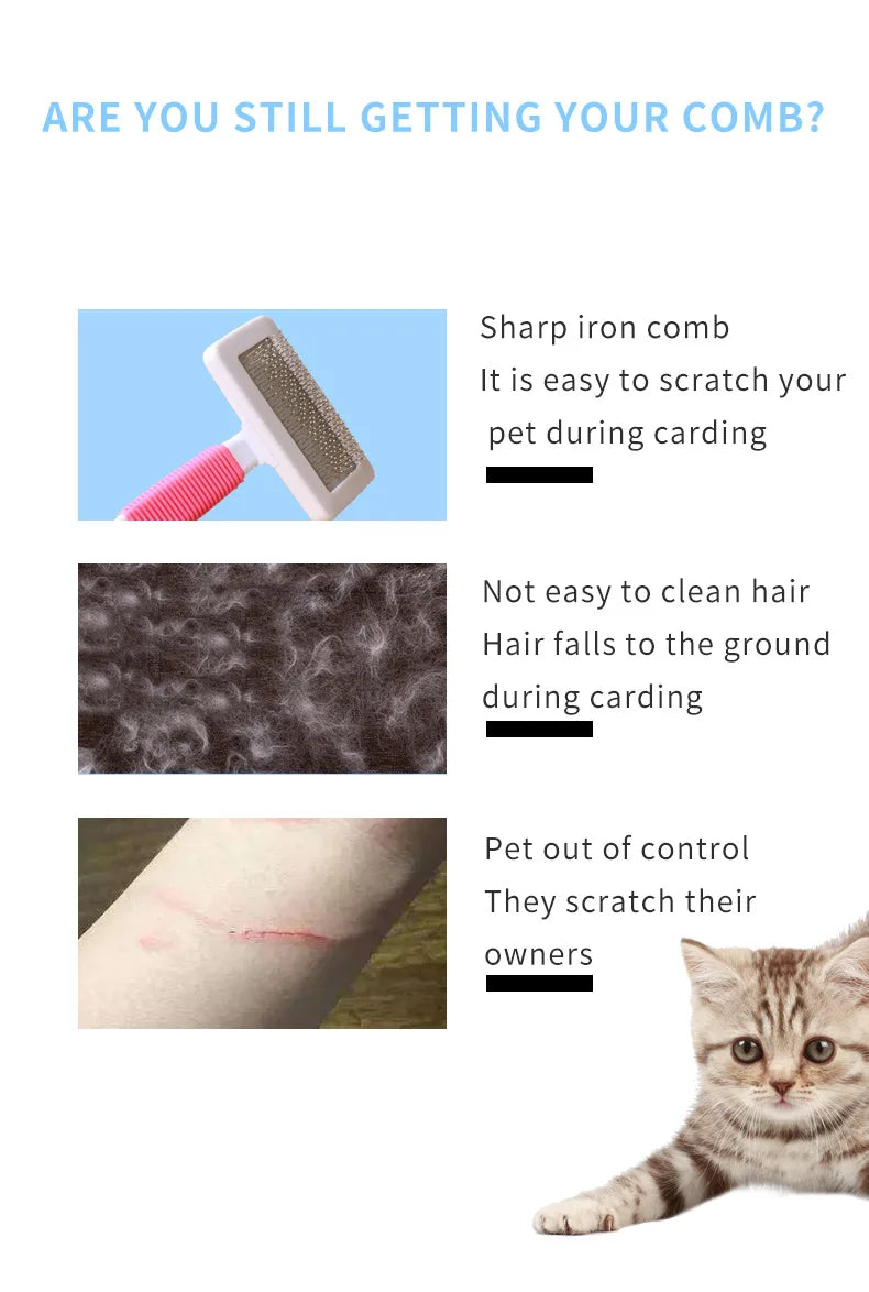 Pet Grooming Gloves Cat Dog Hair Remover Rubber Massage Brush Effective Floating Hair Cleaning Comb