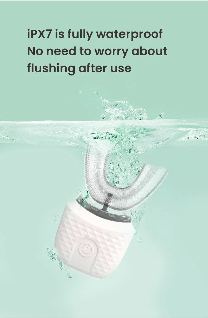 Adult U-shaped Automatic Toothbrush 360° Full Mouth Whitening Wireless Charging Waterproof Brush Ultrasonic Electric Toothbrush