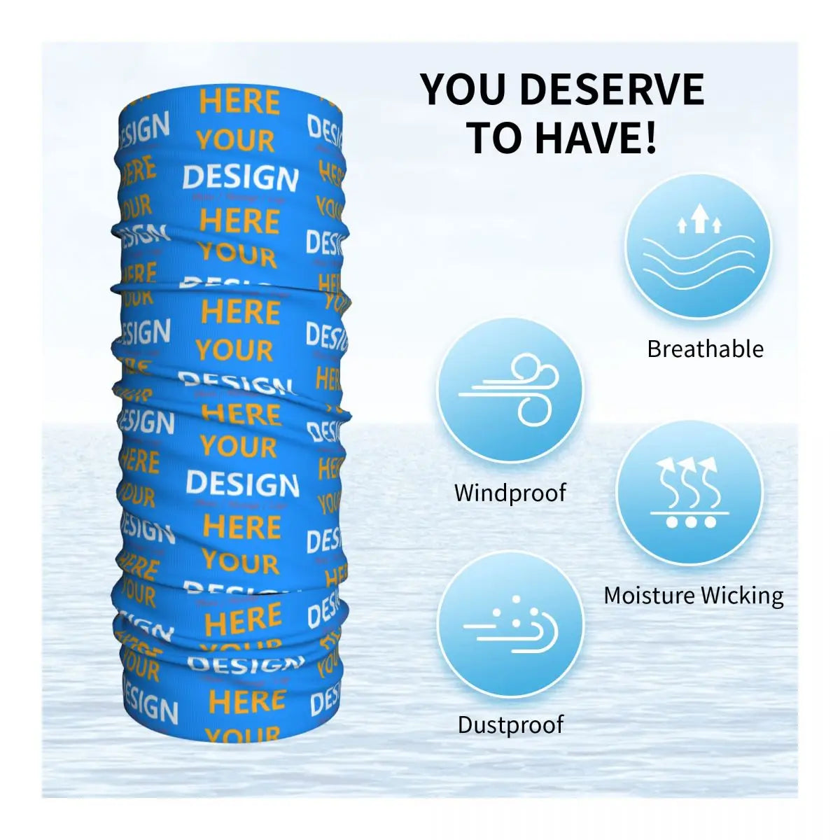 Custom Your Design Here Winter Headband Neck Warmer Ski Hunting Tube Scarf Personalized Customized Logo Face Bandana Gaiter