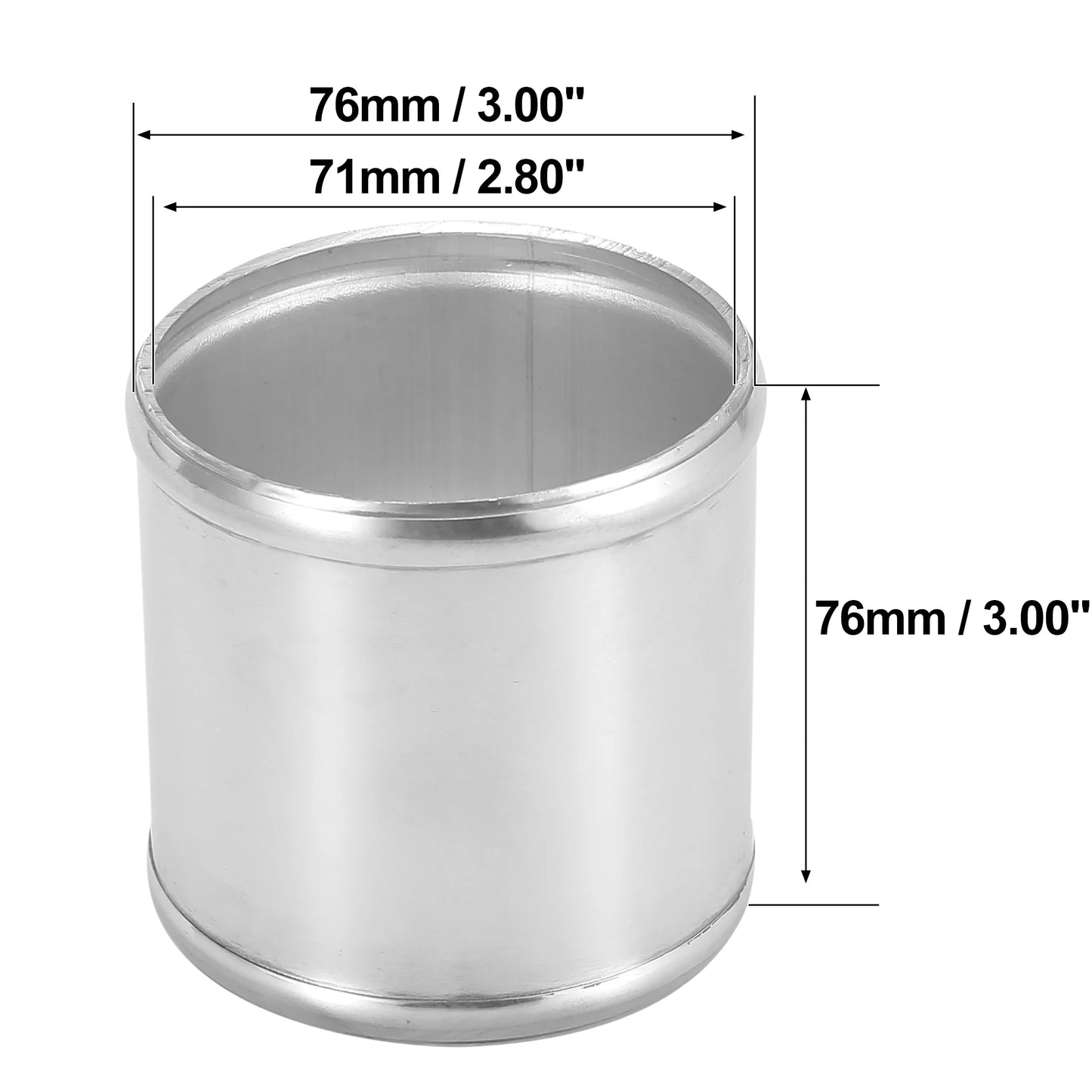 UXCELL 76mm Length Intercooler Pipe Aluminum Alloy Hose Joint Pipe Set with 2 Clamps OD 16mm-102mm 0 Degree Straight