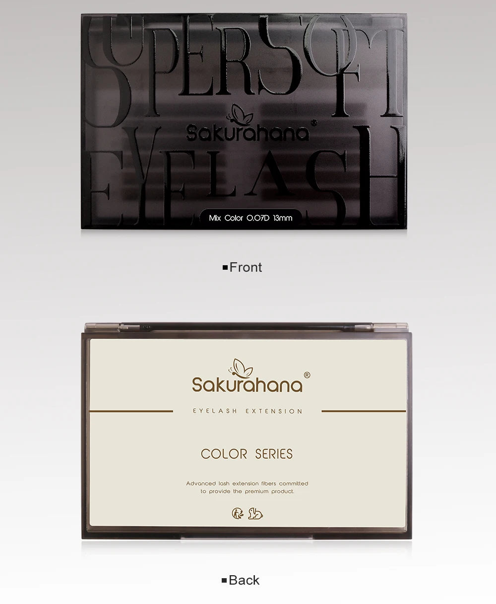 Sakurahana Individual Faux Mink Eyelash Extensions in Caramel, Brown, Teal, and Mocha Colors Professional Tools for Makeup