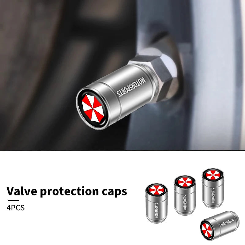 4Pcs Car Tire Valve Stems Cap Aluminum Tyre Wheel Stem Air Valve Cover Airdust For Umbrella