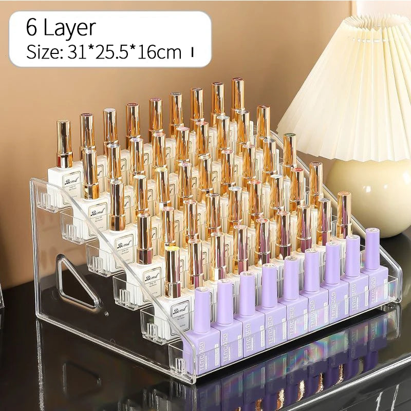 Nail Polish Display Organizer Shelf Clear Cosmetic Rack Frame Jewelry Stand Holder Organization Tools
