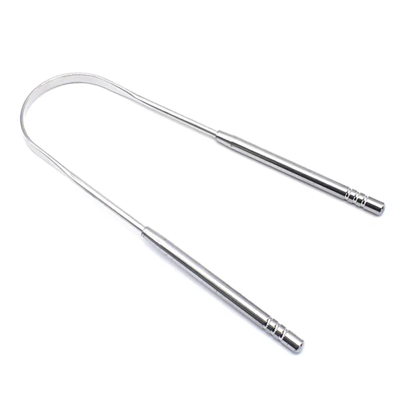 2Pcs Tongue Scraper Stainless Steel Tongue Cleaner Oral Care Hygiene Scraper Dental Oral Care Hygiene Health Care Tool