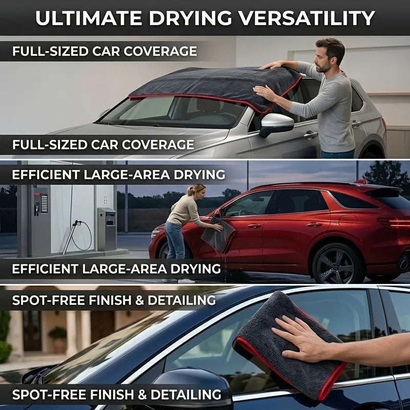 1 PCS XXL Extra Large Microfiber Car Drying Towel - Water Absorption Designed Suitable for Cars Trucks - Gray Fine Plush Cloth