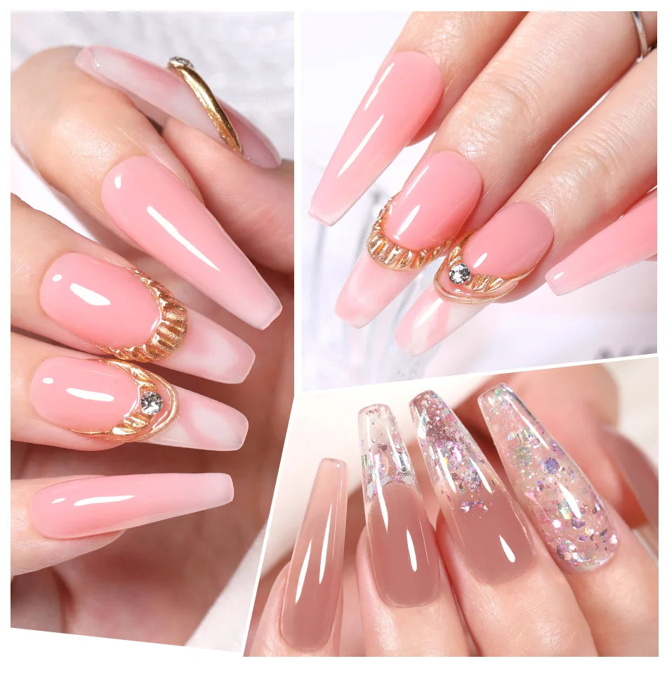BORN PRETTY Non-Stick Hand Extension Gel Nail Polish 15ml 3D Shaping/Sculpting/Carving Milky Jelly UV/LED Nail Art Hard Gel