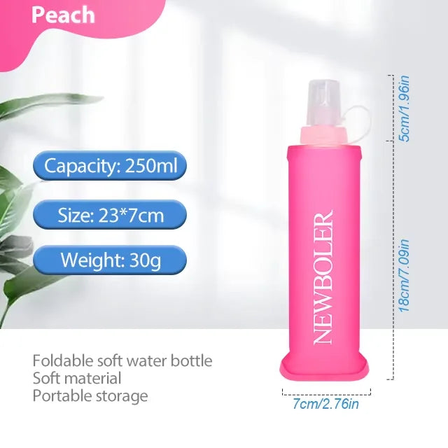 NEWBOLER 150/250/300/500ml Water Bottle TPU Folding Soft Flask Outdoor Sport Running Camping Hiking Travel Portable Water Bottle