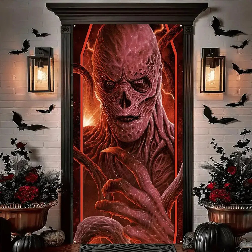 [Halloween] 2D banner 1 piece - Durable polyester material, suitable for hanging decoration, for indoor and outdoor use