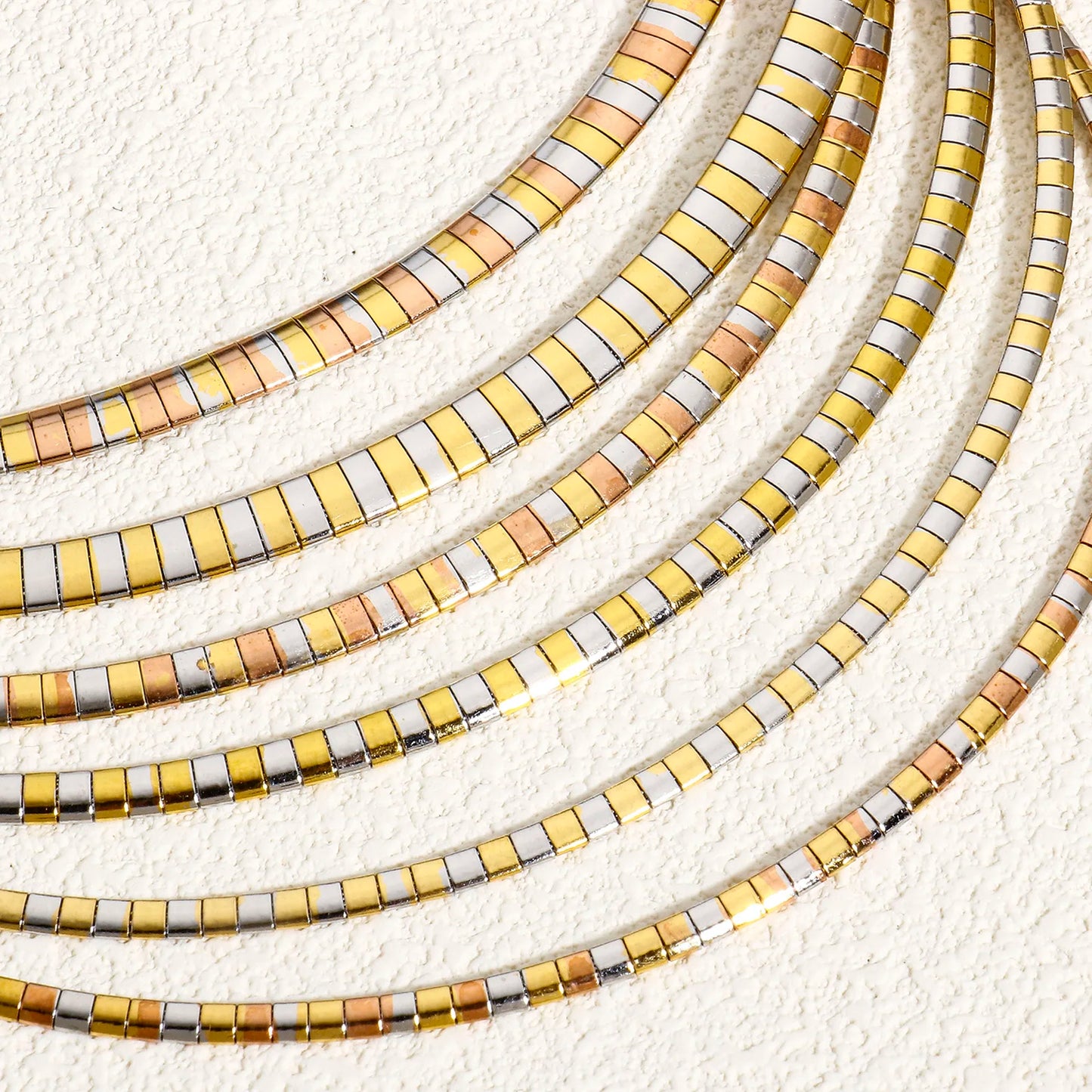 1 Piece 304 Stainless Steel  Chain Collar Neck Ring Necklace For Women Men Golden/Silvery Punk Jewelry 45cm(17 6/8") Long