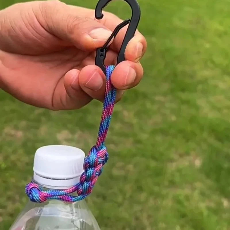 Multifunctional Outdoor Paracord Water Bottle Holder Lanyard, Portable Universal Water Bottle Strap for Backpack Hat Mineral Wat