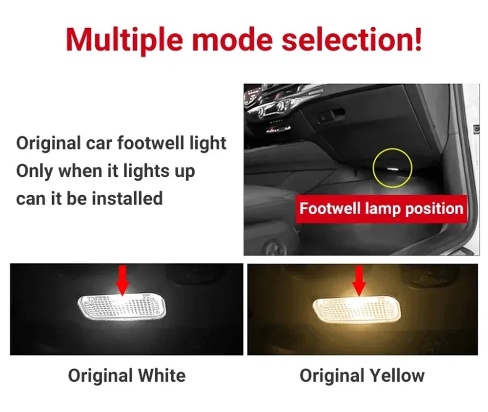 For Audi A1 A3 8P A4 B5 B6 Q5 A6 A5 LED Car Footwell Lamps Touch Sensing Atmosphere Lights Auto Interior Decoration Accessories