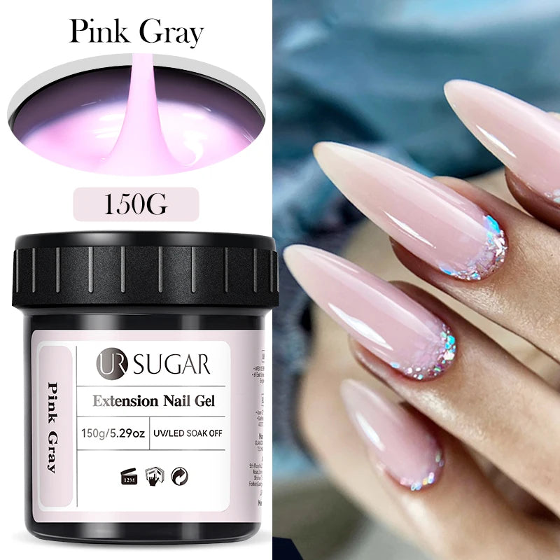 UR SUGAR 150g Soft Pink Quick Builder Nail Gel 6 IN 1 Acrygel For Nails Extension Constuction Self Leveling Soak Off UV LED Gel