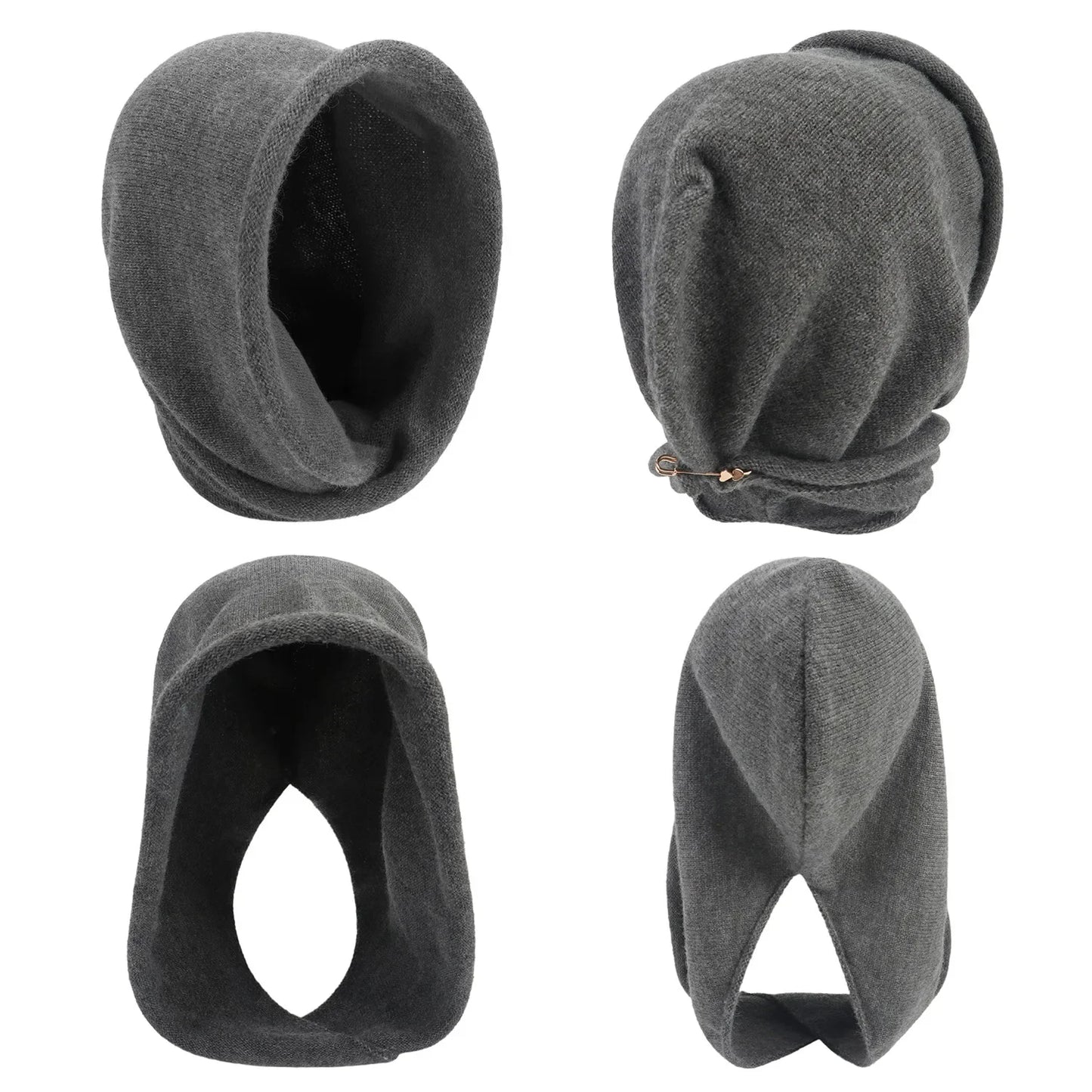 Fashion Women Winter Scarf Hat Set Knitted Cap Warm Balaclava Skullies & Beanies