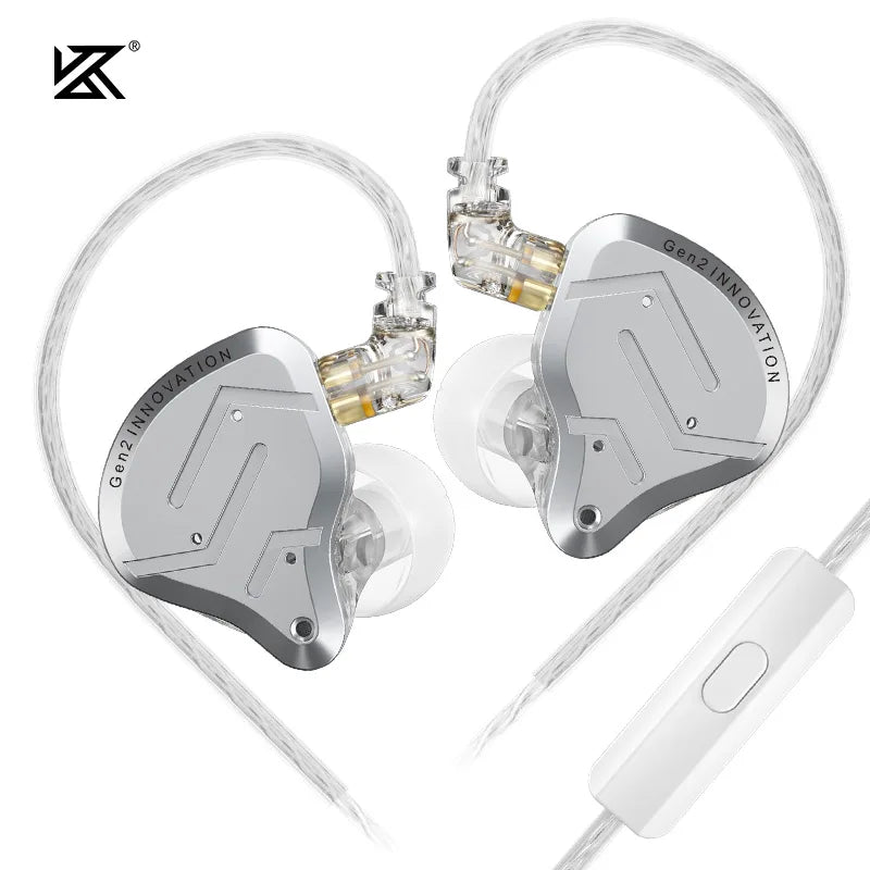 KZ ZSN Pro 2 In-Ear Metal Headphones Sport Noise Canceling Music Headphones Hybrid Drivers 1BA+1DD HIFI Bass Headphones