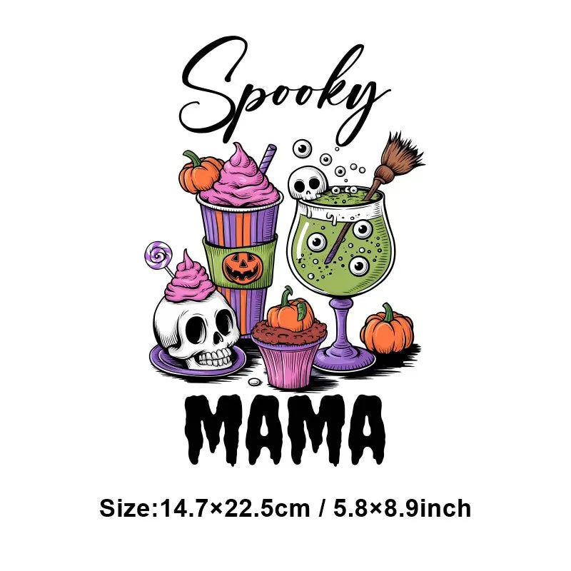 "Halloween is a Life Style"Patch Stickers Iron On Transfers for Clothing Iron Halloween Ghosts Stickers Fusible Applique Badge