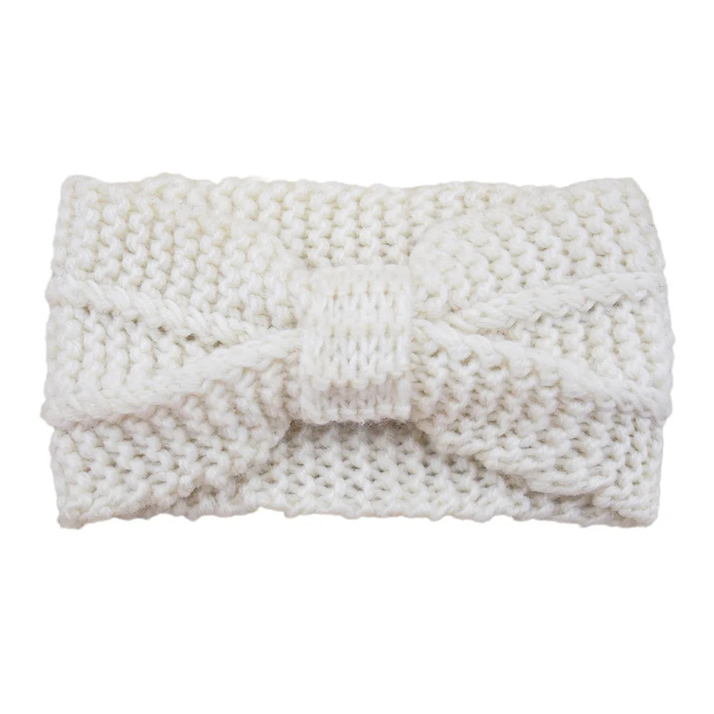 1 Piece Winter Headband Cross Knit Chunky Headbands Elastic Crochet Turban Ear Warmer Headwraps for Women Girls Hair Accessories