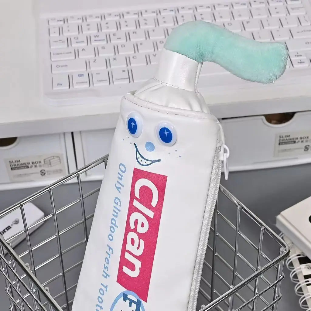 Toothpaste Tube Pencil Case Cute Foldable Stationery Organizer Desk Storage Pen Holder For School Office Supplies