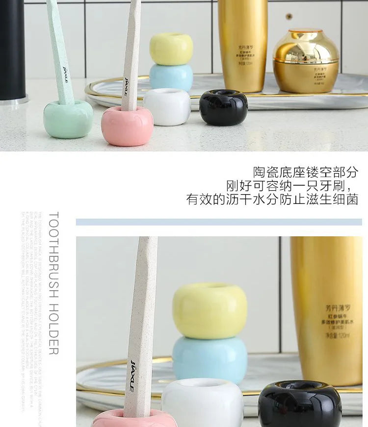 Multi-function Creative Ceramic Toothbrush Holder Storage Rack Bathroom Shower Tooth Brush Stand Shelf Bath