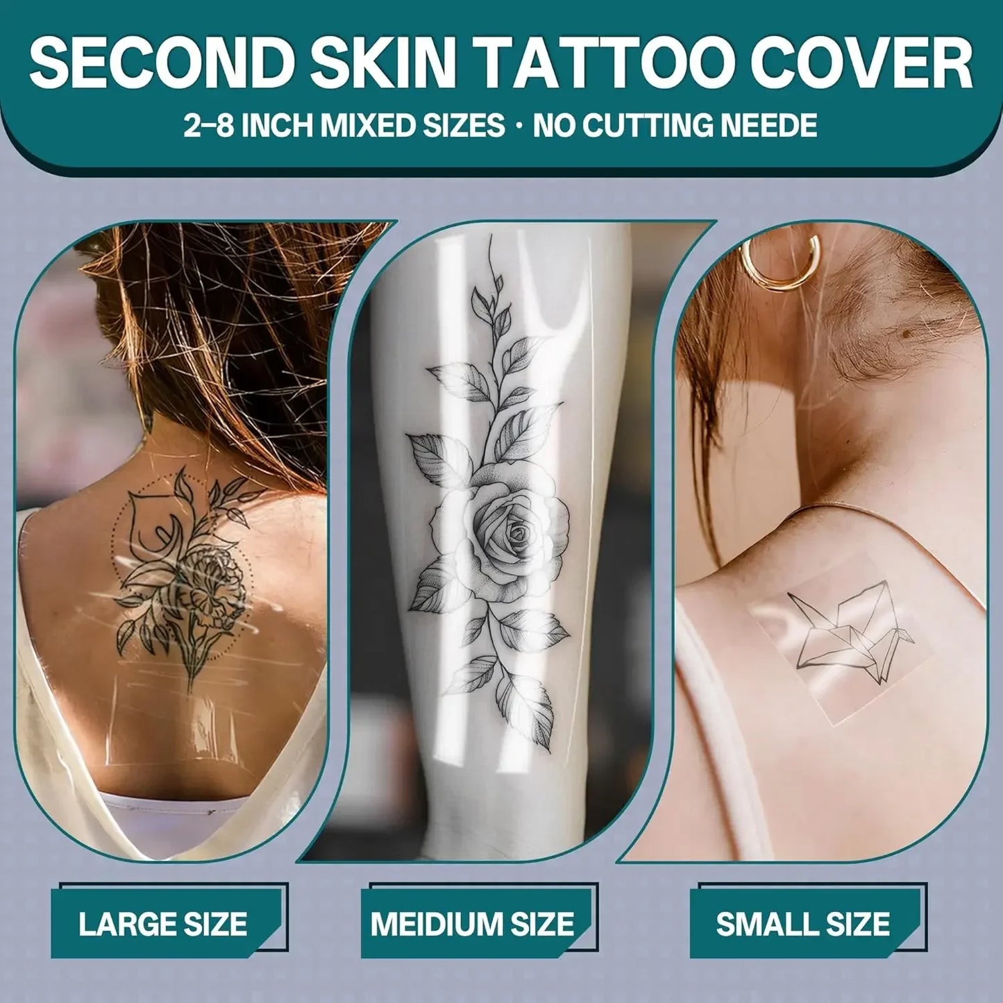 Narkasy Waterproof Tattoo Protective Film - PU Tape Aftercare Bandage Repair Adhesive Wrap Roll for Protecting and Healing