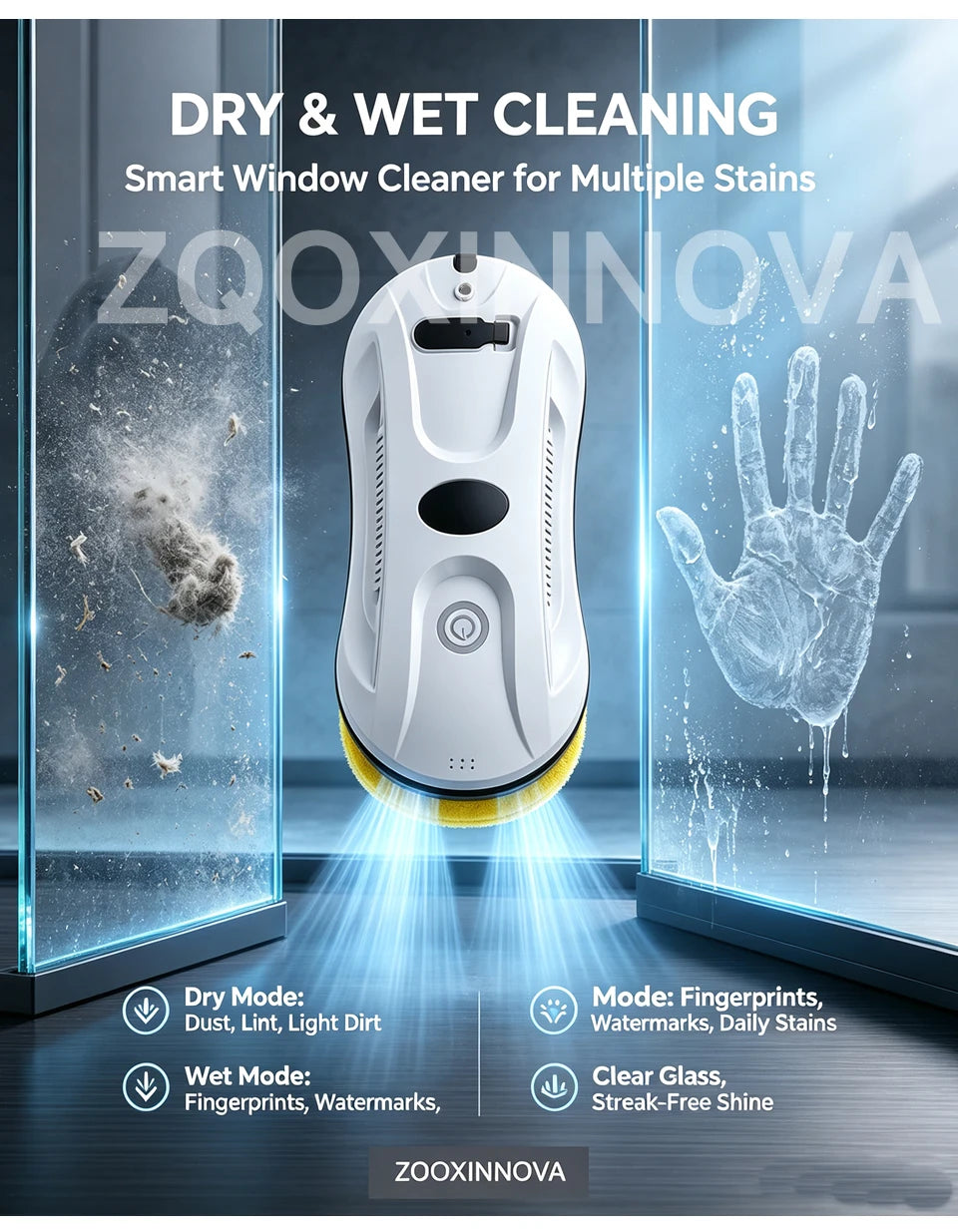 55 Newton UPS Vacuum Cleaner Electric Glass Washer with Smart Home Appliance Smart Floor Mops Electric Window Cleaning Robot
