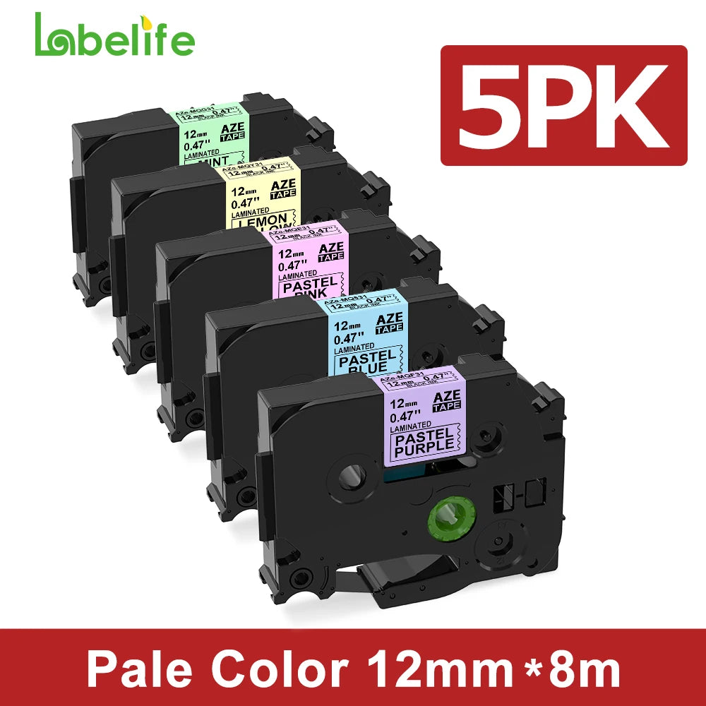 E1000PRO Tube Label Printer Sticker Label Printer & Label Tape 12mm Compatible for Brother Ptouch Label Machine TZe-231 HSe-231