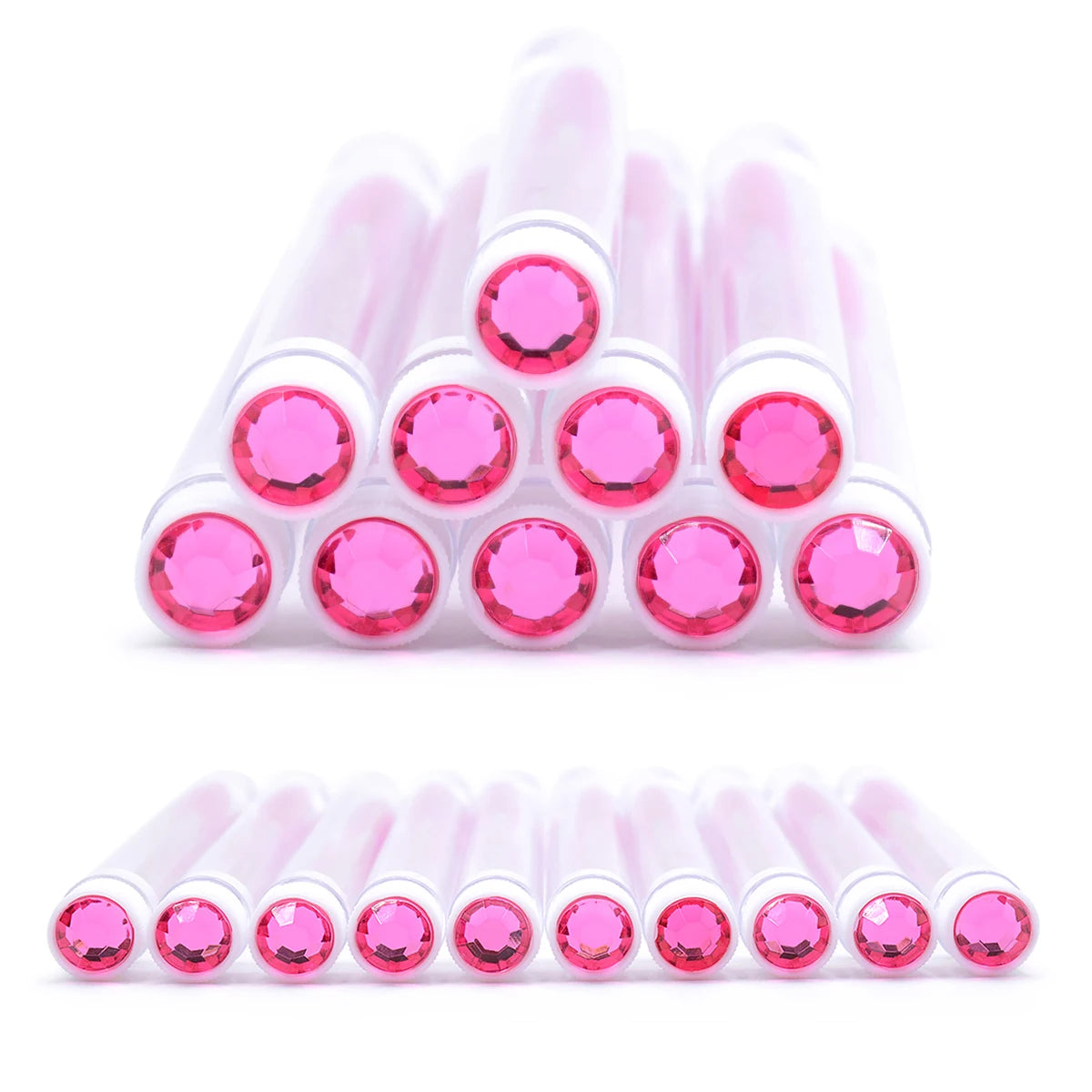 10Pcs Eyelash Brushes Tubes Reusable Lash Mascara Wands Lash Extension Brushes In Case Diamond Eyebrow Brushes Comb Containers