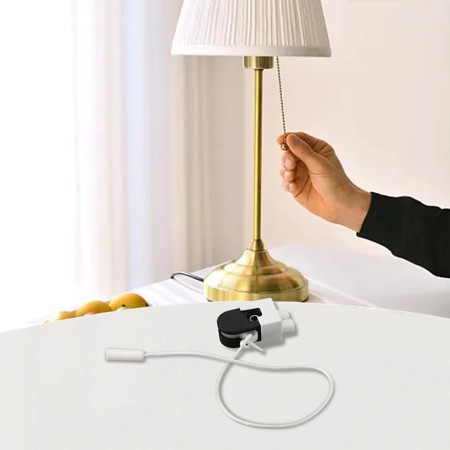 1Pcs Pull Cord Switch PC/PA + Alloy Pull Cord Wall Light Switch With Cord Rotating Pull Cord Switch For Table Lamps Floor-Lamps