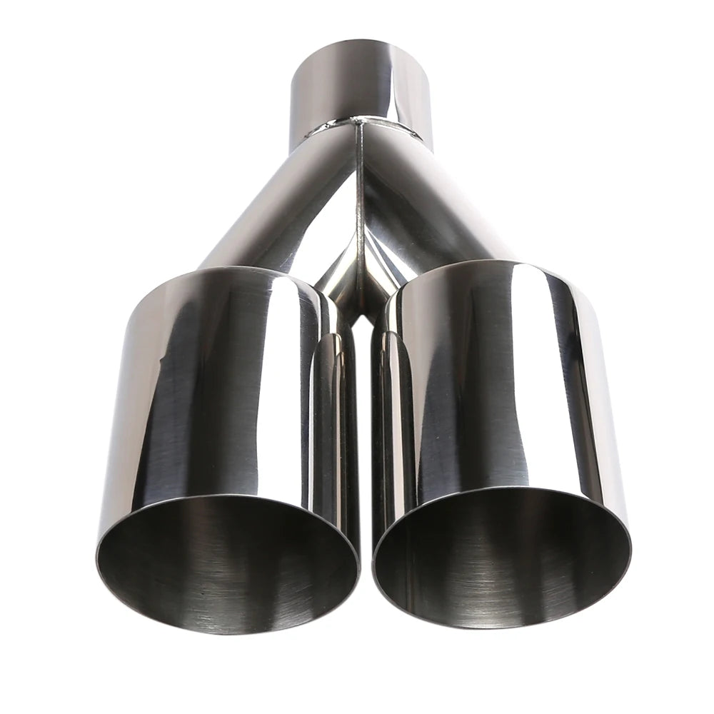 Car Stainless Steel Muffler Tip Y Shape Double Exit Exhaust Pipe Mufflers Universal Fits Exhaust Pipes with a Diameter of 63mm