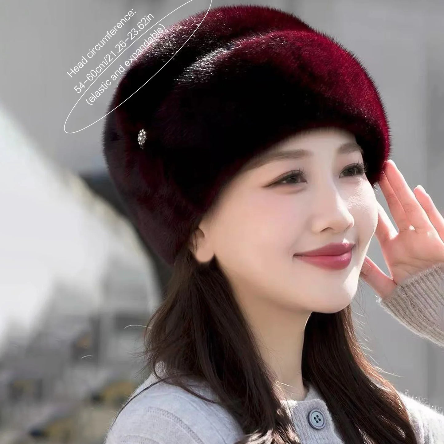 Winter Hat for Women Elastic Beanie Warm Thermal Cap for Middle Aged and Elderly Outdoor Activities Warmer