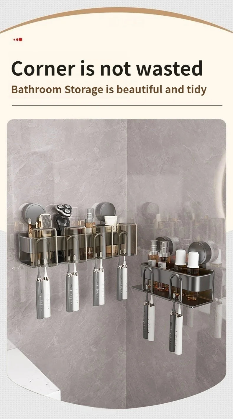 No Need To Drill Suction Cup A Wall-Mounted Electric Toothbrush Holder With a Cup For The Bathroom