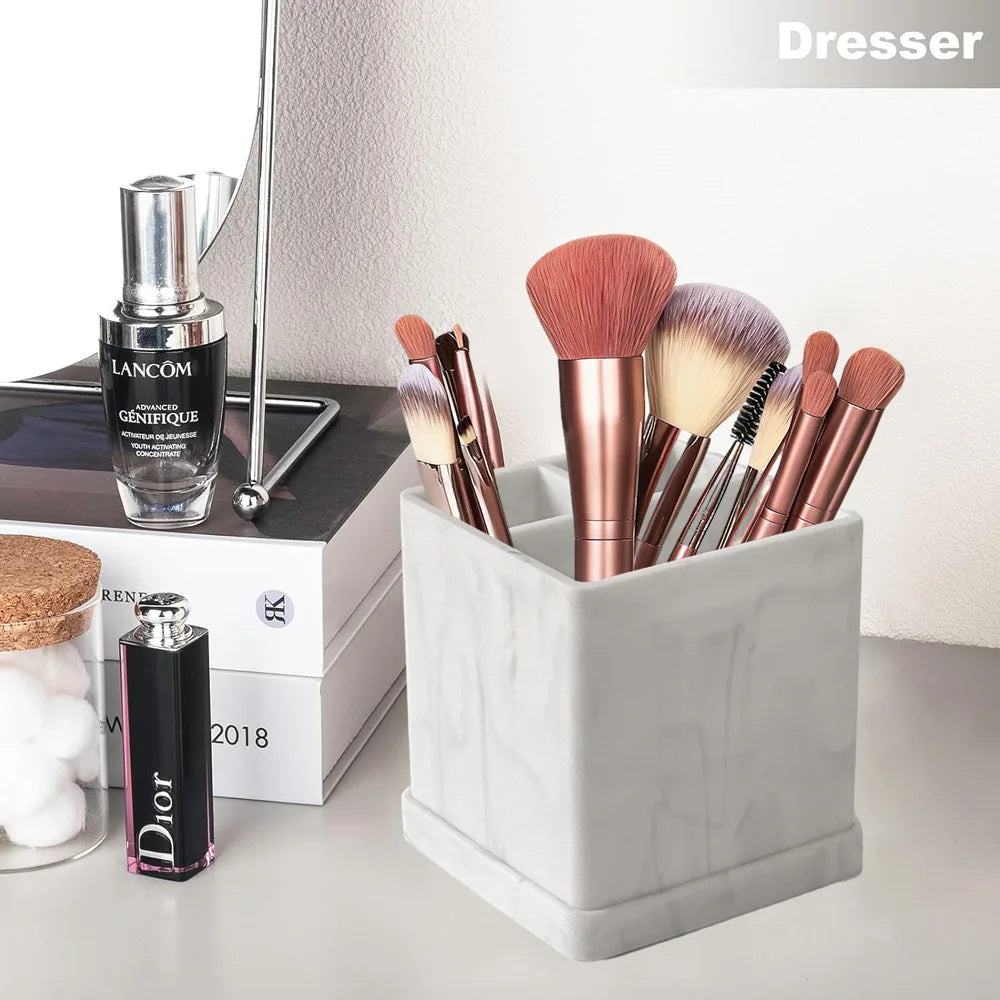 Multifunctional Desktop Storage Toothbrush Storage Box Toiletries Storage Tray Silicone Bathroom Toothbrush Holder Makeup Brush