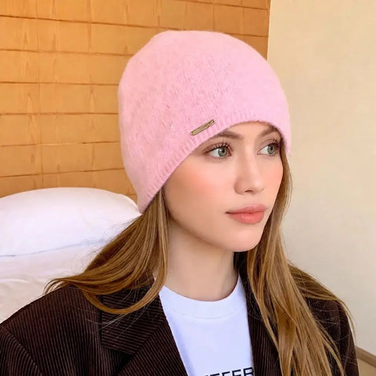 Winter Hat For Women Knitted Hat Skullies Beanies Female Bonnet Woman Knit Cap Solid Color Casual Soft Warm Fashion Accessories