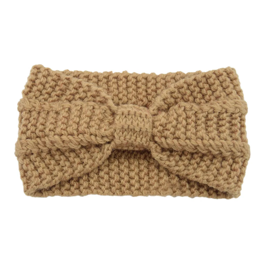 1 Piece Winter Headband Cross Knit Chunky Headbands Elastic Crochet Turban Ear Warmer Headwraps for Women Girls Hair Accessories