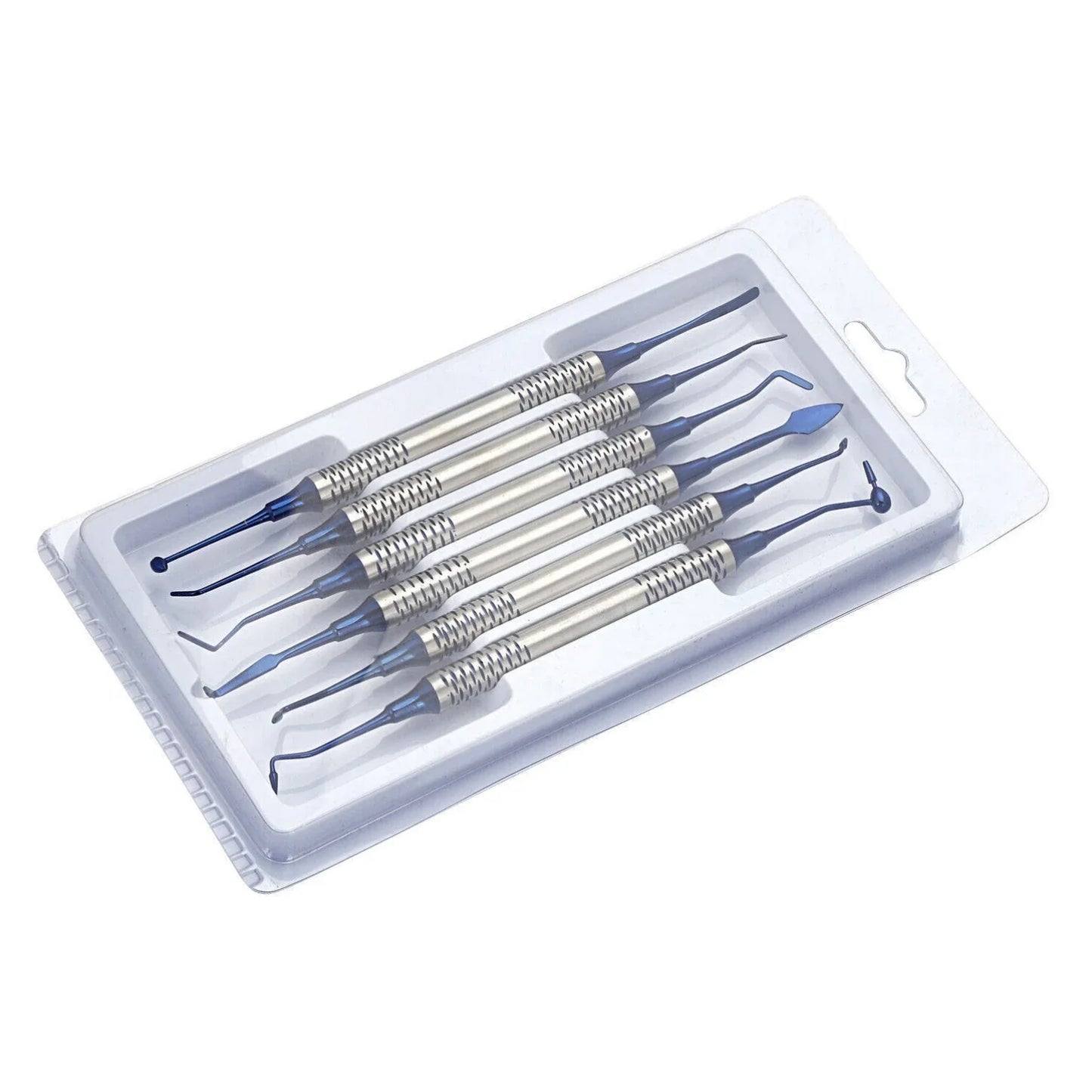 6Pcs/Kit Dental Composite Resin Filling Spatulas Titanium Plated Double Head Restoration Tool Set for Orthodontic Dentist Clinic