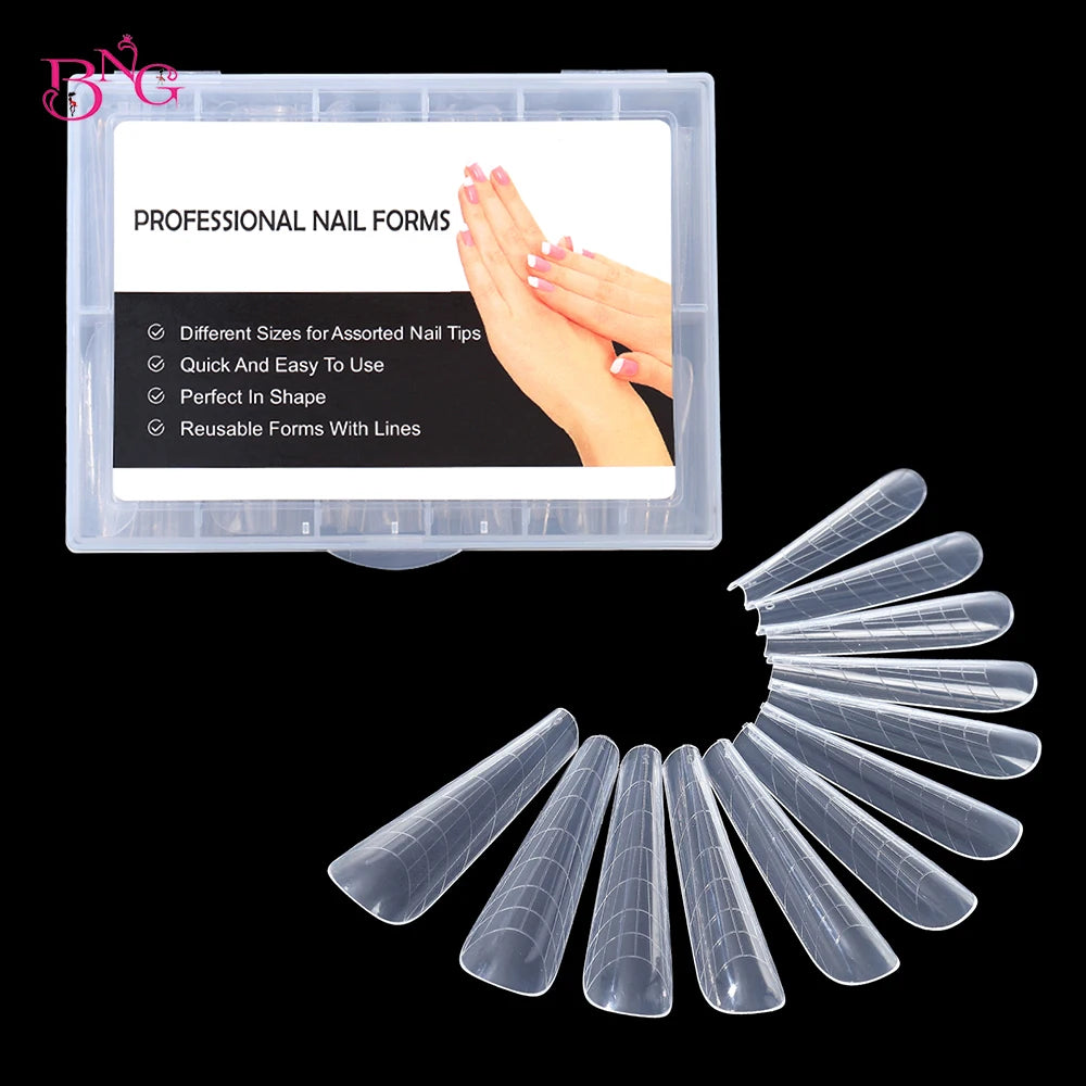 BNG Top Forms for Nails Dual Forms Nails Forms for Extension Full Cover Quick Building Gel Mold Tips Poly Nail Gel Mold