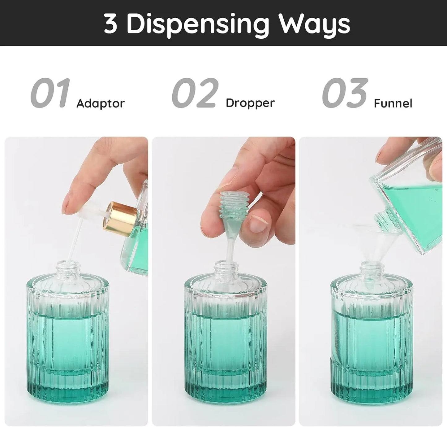 2 Pieces of 30ml Refillable Glass Perfume Travel Bottles with Spray Applicator, Empty Refillable Travel Bottles for Perfume Spray, Essential Oil Perfume Containers Suitable for Men and Women