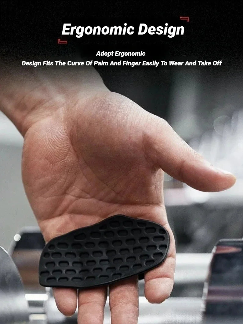 1 Pair Portable Silicone Gym Palm Grips Non Slip Hand Grip Pad for Pull Ups Weight Lifting Fitness Workout Training