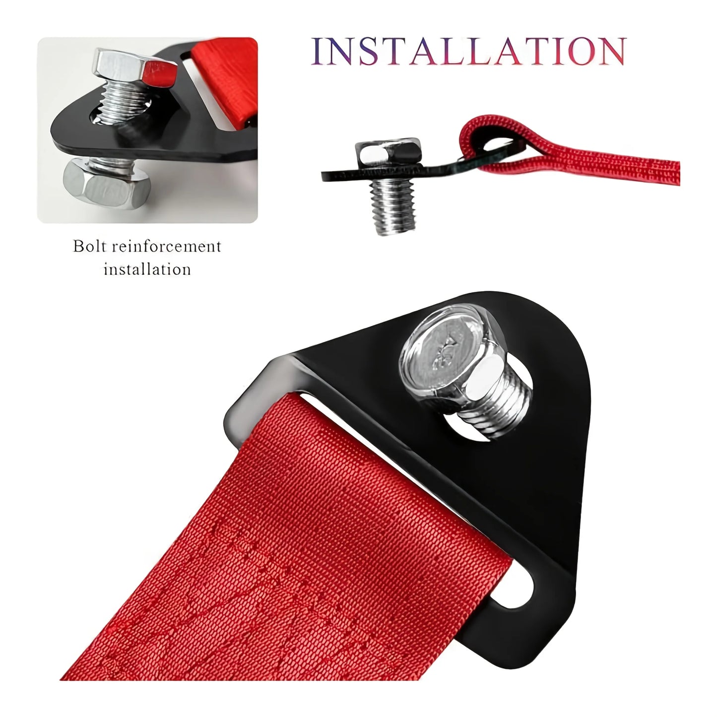 New Car Tow Strap Universal Nylon Towing Rope Front Tow Eye Strap for Car Compatible with Bumper Trailer Car Exterior Decoration