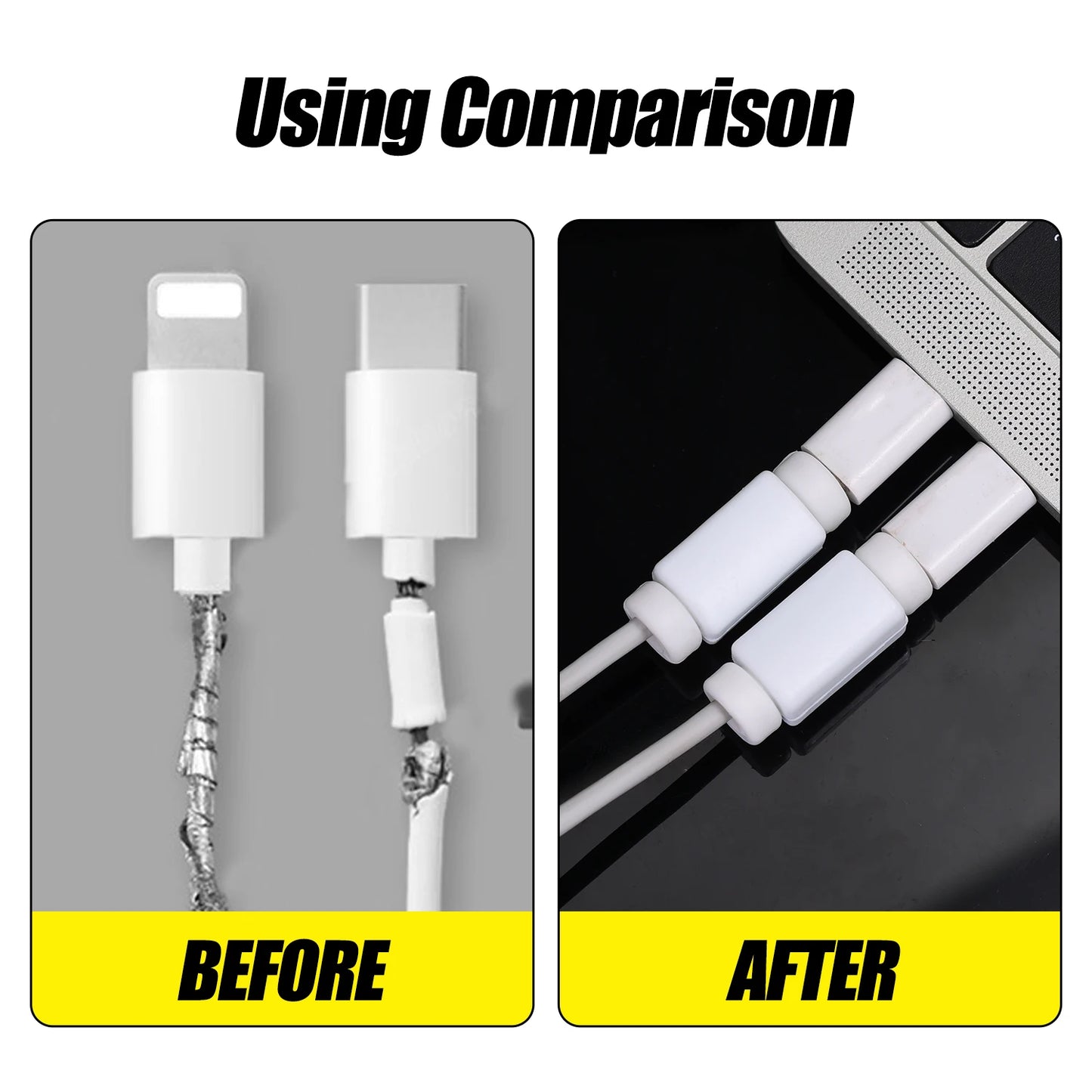 6pcs Data Cable Protectors, Charger Safety Clips, Anti-Bend And Bite-Resistant Charging Cable Covers