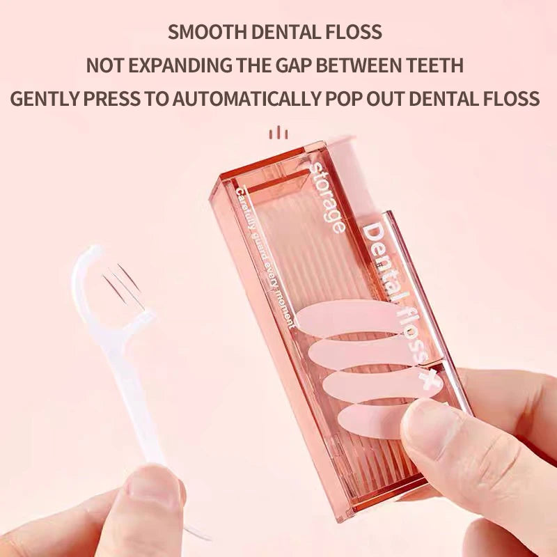 【 Fully Automatic Dental Floss Box 】 Affordable Bagged Dental Floss Stick - Safe for Travel - Keep It in Your Pocket When Going